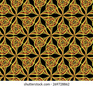 Bright abstract pattern on a black background