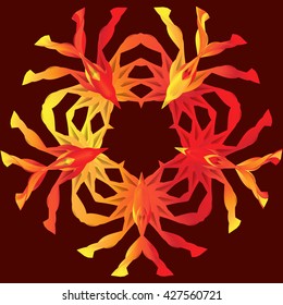 Bright abstract pattern in yellow-red colors
