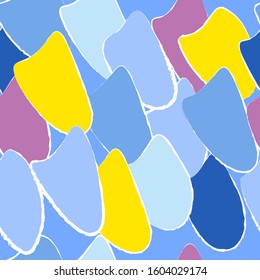 Bright abstract pattern.Blue, yellow, purple, white.Vector illustration drawn with a brush.The designer's work is done for your business.
