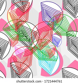 bright abstract pattern.combination of colors and shapes.seamless pattern.vector.
