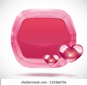 bright abstract pink frame with hearts