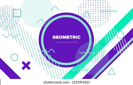 Bright abstract Pop art style background, minimal dynamic cover design. Violet and green vivid color palette.