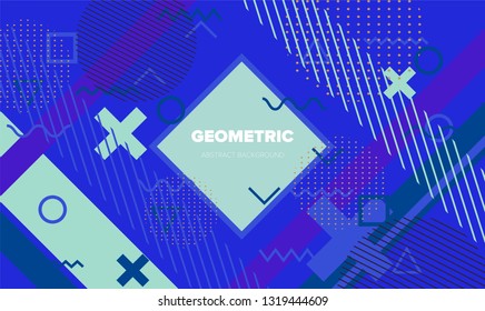 Bright abstract Pop art style background, minimal dynamic cover design. Blue, pink, yellow, green vivid color palette.