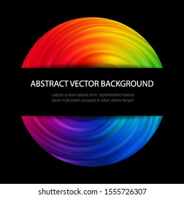 Bright abstract poster design. Rainbow circular vortex, modern design for your creativity.