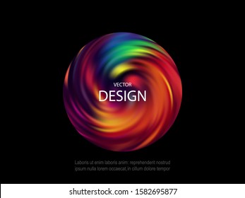 Bright abstract poster design. Rainbow circular vortex, modern design for your creativity.