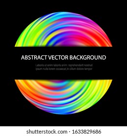 Bright abstract poster design. Rainbow circular vortex, modern design for your creativity.