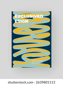 Bright abstract poster with fluid 3D shapes. Vivid Tubes with Gradient Effect