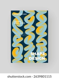 Bright abstract poster with fluid 3D shapes. Vivid Tubes with Gradient Effect