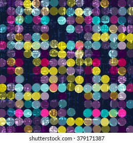 bright abstract psychedelic circles on a black background. vector illustration