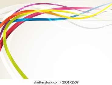 Bright Abstract Rainbow Swoosh Lines Background. Vector Illustration