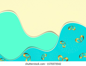 Bright abstract romantic background. Waves, many bows. Vector illustration for your design.