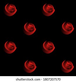 Bright abstract rose seamless pattern, vector, illustration.
