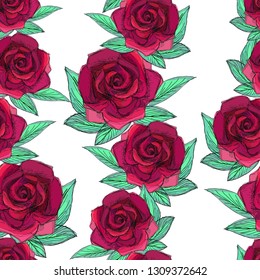 bright abstract roses, seamless pattern, design for textile texture