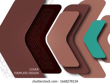 Bright abstract rounded arrows with shadows and dots overlap each other. Trendy simple dynamic template for your design. Vector illustration