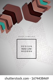 Bright abstract rounded arrows with shadows and dots overlap each other. Trendy simple dynamic template for your design. Vector illustration