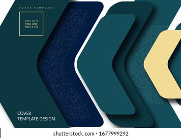 Bright abstract rounded arrows with shadows and dots overlap each other. Trendy simple dynamic template for your design. Vector illustration
