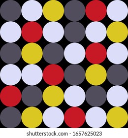 Bright abstract seamless pattern with circles. Modern style. Vector background.