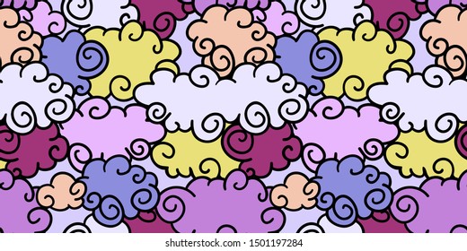 bright abstract seamless pattern of clouds