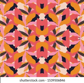 
bright abstract seamless pattern with colorful brush strokes emulation.