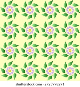 Padrão perfeito abstrato brilhante de flores e folhas em um fundo bege
