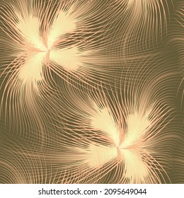 Bright abstract seamless pattern with light monochromatic tropical leaves and plants on green background. Vector design. Jungle print. Floral background. prints texture. Exotic tropics. Fresh design.