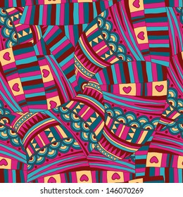 Bright abstract seamless pattern. Vector illustration.