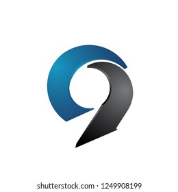 bright abstract spinning around shapped design element. can be used as a logo or symbol or sign for web design