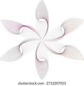 Bright Abstract Spirograph Flower on White