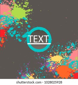 Bright abstract splashes on a gray background