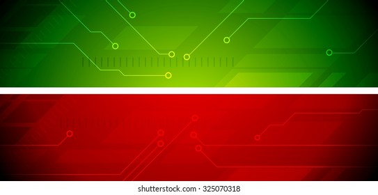 Bright abstract tech banners. Vector design
