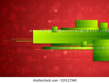 Bright abstract tech Christmas background. Vector design