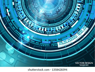 Bright abstract technology background. High tech communication concept innovation background. Circle and empty space for your text. Vector illustration for your design.