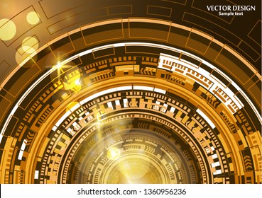 Bright abstract technology background. High tech communication concept innovation background. Circle and empty space for your text. Vector illustration for your design.