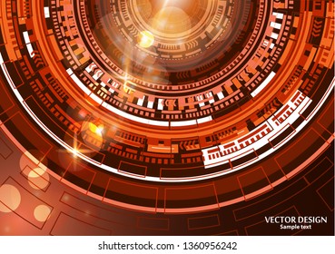 Bright abstract technology background. High tech communication concept innovation background. Circle and empty space for your text. Vector illustration for your design.
