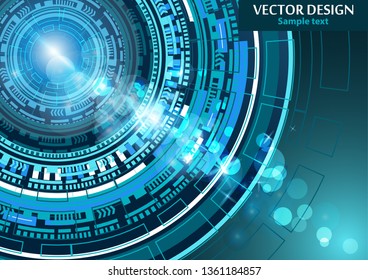 Bright abstract technology background. High tech communication concept innovation background. Circle and empty space for your text. Vector illustration for your design.