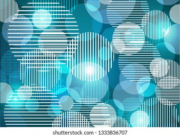 Bright abstract texture with circles and stripes. Vector illustration of surface design for print and the web. A fun and dynamic fabric pattern.