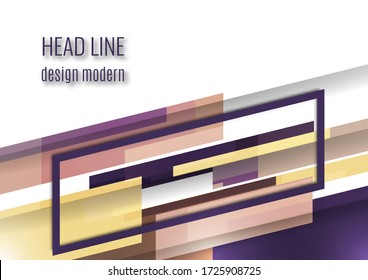 Bright abstract tilted rectangles on a white background. Universal geometric template for corporate design for cover, business card, flyer, report. Vector illustration