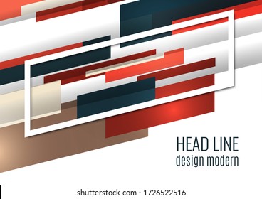 Bright abstract tilted rectangles on a white background. Universal geometric template for corporate design for cover, business card, flyer, report. Vector illustration