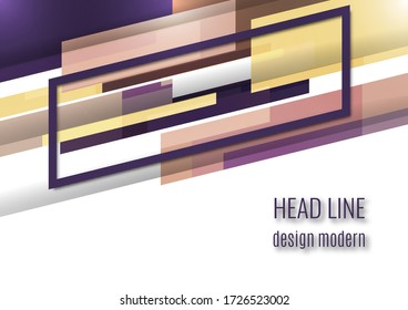 Bright abstract tilted rectangles on a white background. Universal geometric template for corporate design for cover, business card, flyer, report. Vector illustration