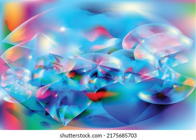 Fondo azul y rosa transparente abstracto y brillante. Fantásticas señales de agua y cielo.
 Hermosa plantilla de diseño para portada, embalaje, sitio web, fondo de pantalla.
