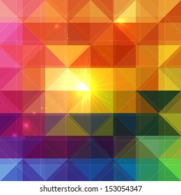 Bright abstract triangles grid colorful vector background