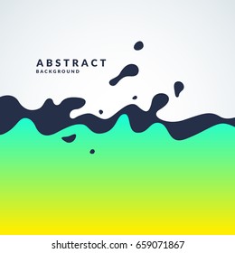 Bright abstract vector background with a dynamic waves and splashes. Poster with gradient and the text field