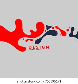 Bright abstract vector background with a dynamic splashes. Poster with gradient and the text field