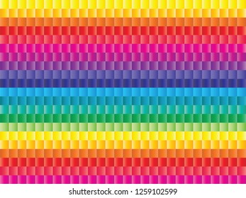 Bright abstract vector background of rainbow square mosaic tiles