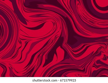 Bright Abstract Vector Background with Swirls and Waves. Extraordinary Red Color Illustration for Design.