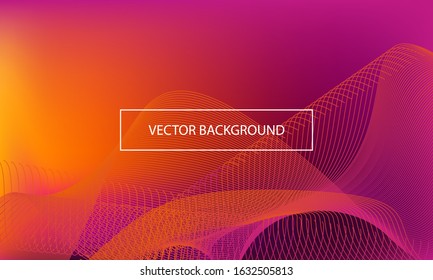 Bright abstract violet and orange background with abstract lines. Vector EPS 10