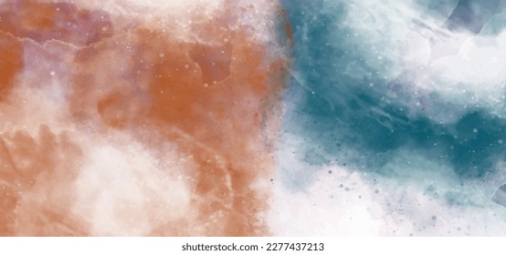 Bright abstract watercolor paint background design with color bleed and fringe with vibrant distressed grunge texture. Abstract artistic watercolor drawing on a paper vector background.