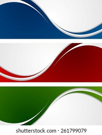 Bright abstract wavy banners. Vector design