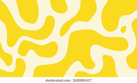 Bright Abstract Yellow Organic Shapes Background for Modern Design Projects

