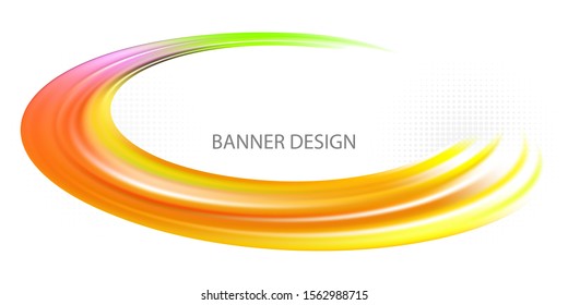 
Bright acrylic brushstroke. Abstract stream of oil paint. Design element. Color banner